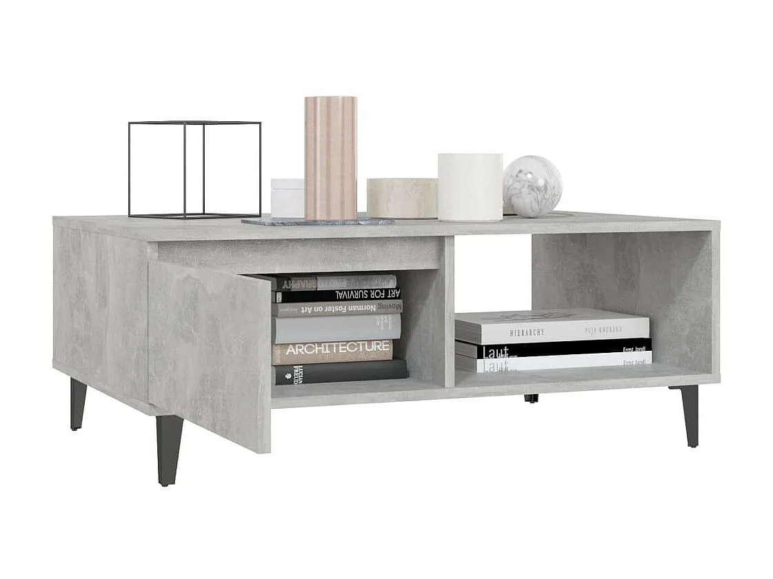 Salontafel 90x60x35 cm spaanplaat betongrijs