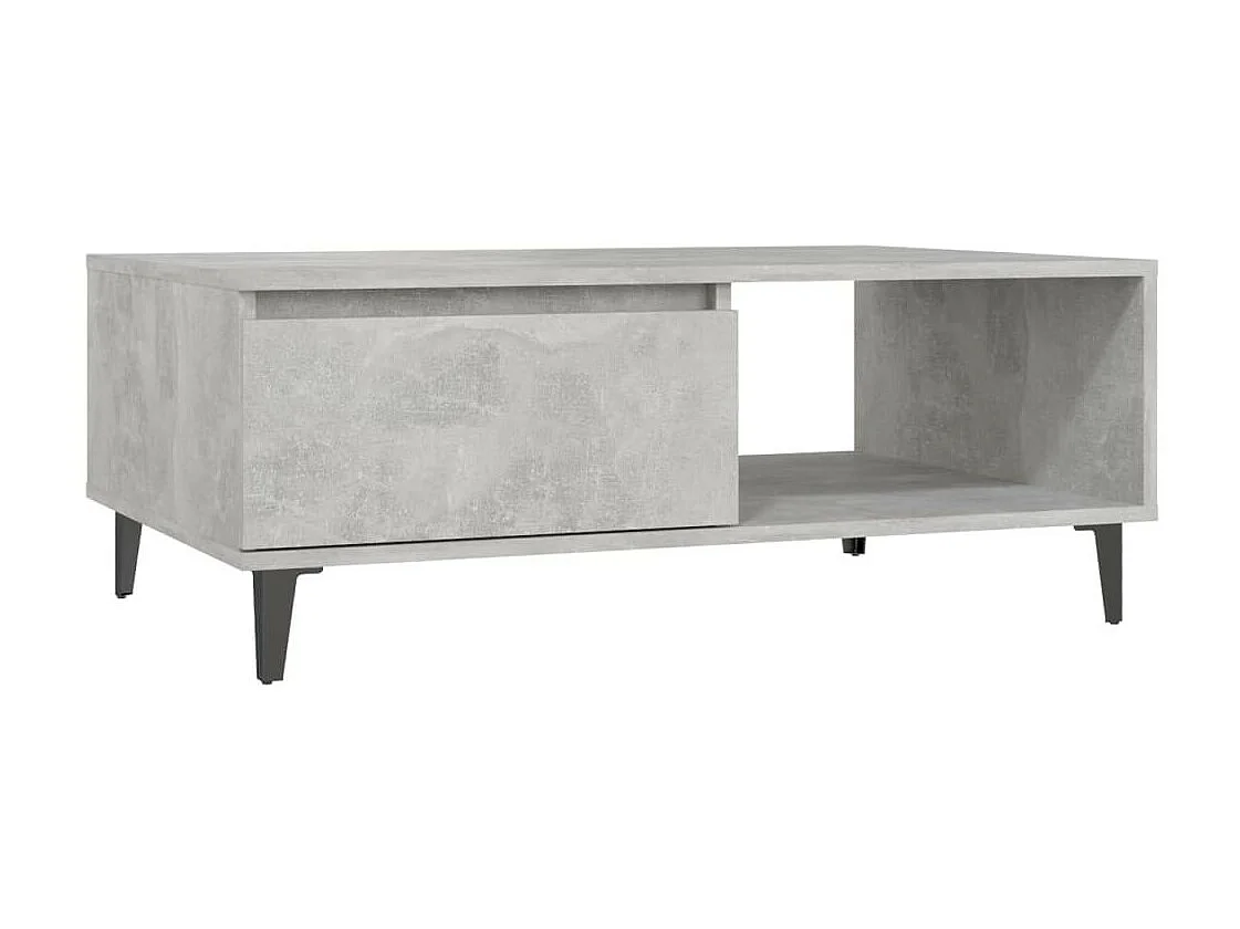 Salontafel 90x60x35 cm spaanplaat betongrijs