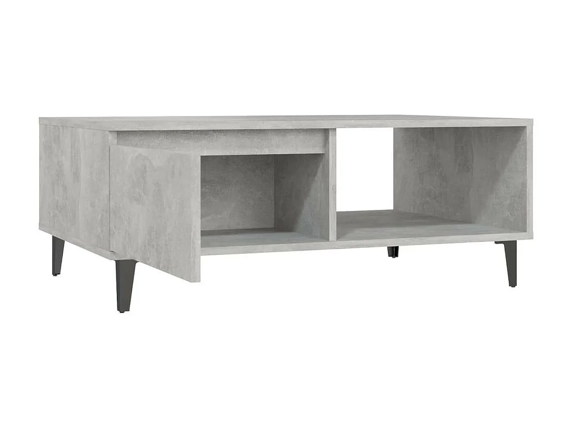 Salontafel 90x60x35 cm spaanplaat betongrijs