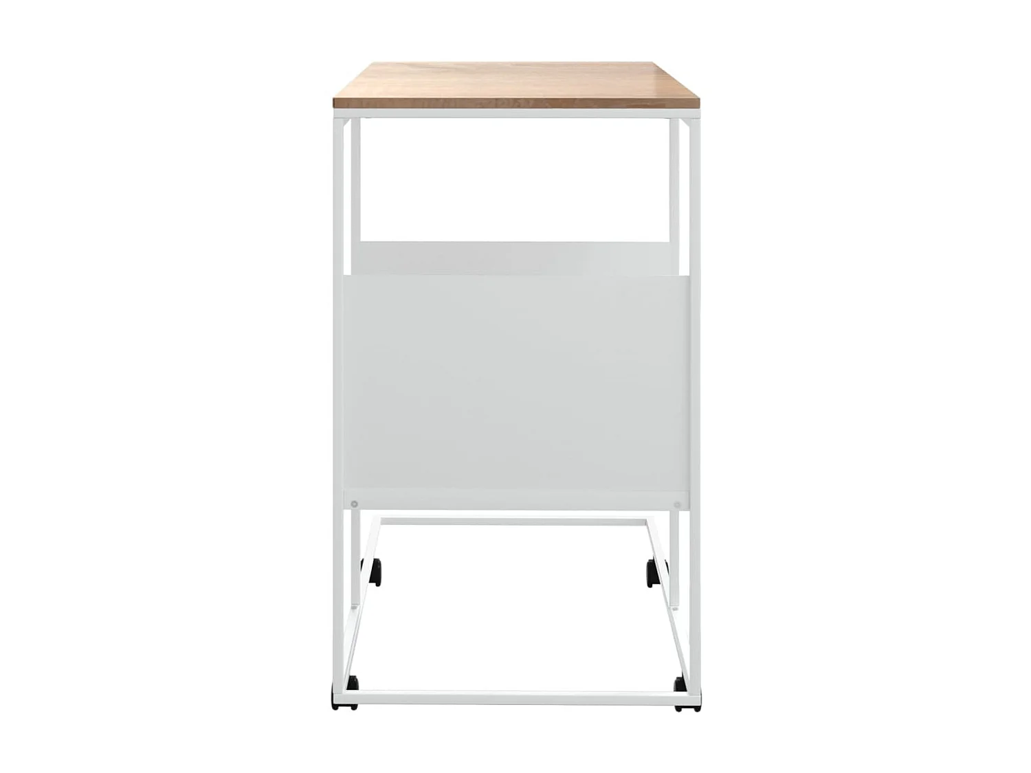 Table d'appoint et roues Blanc 55x36x63,5 Bois d'ingénierie