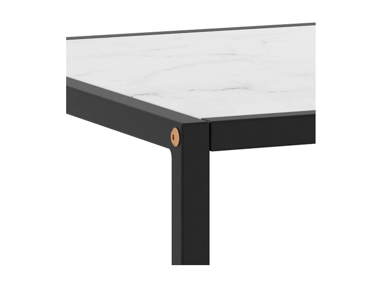Table basse Noir avec verre marbre blanc 100x50x35