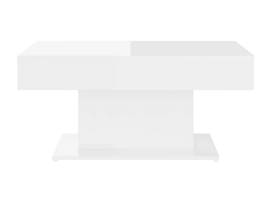 Mesa de centro madera contrachapada blanco brillante 96x50x45cm