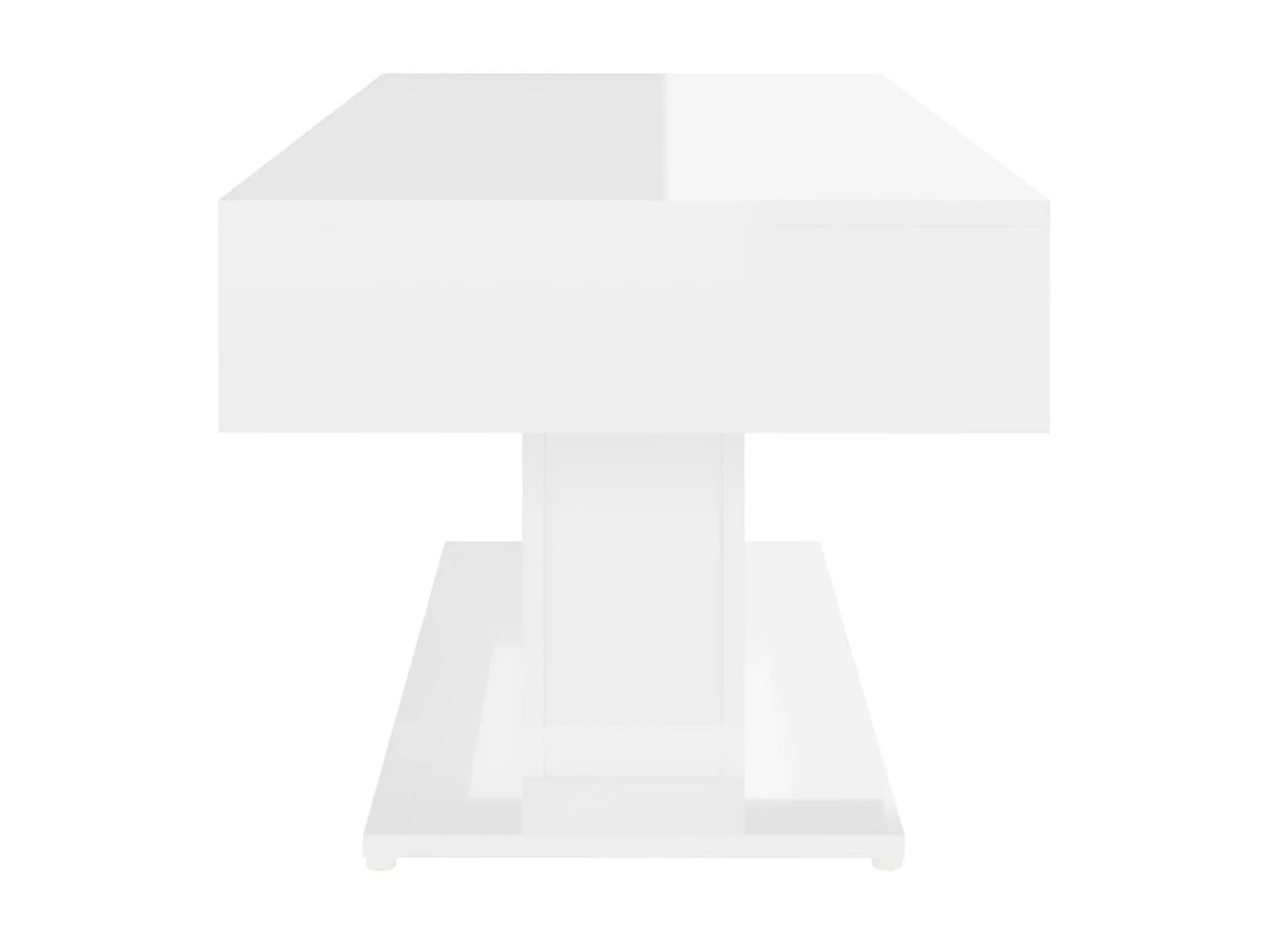 Mesa de centro madera contrachapada blanco brillante 96x50x45cm