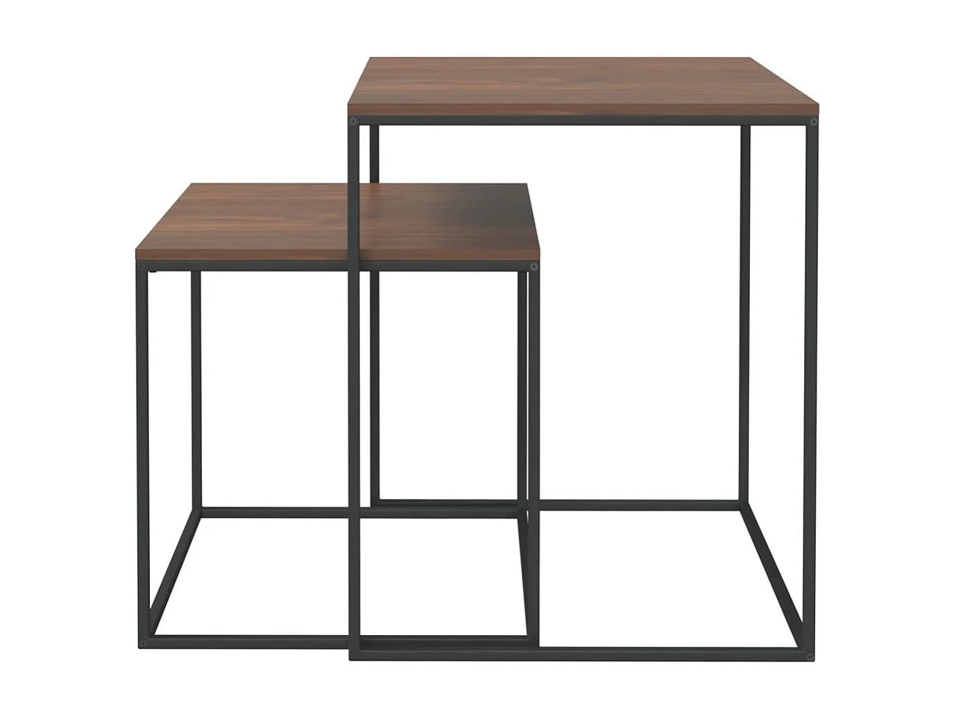 Ensemble de table basse 2 pcs Bois d'ingénierie et métal