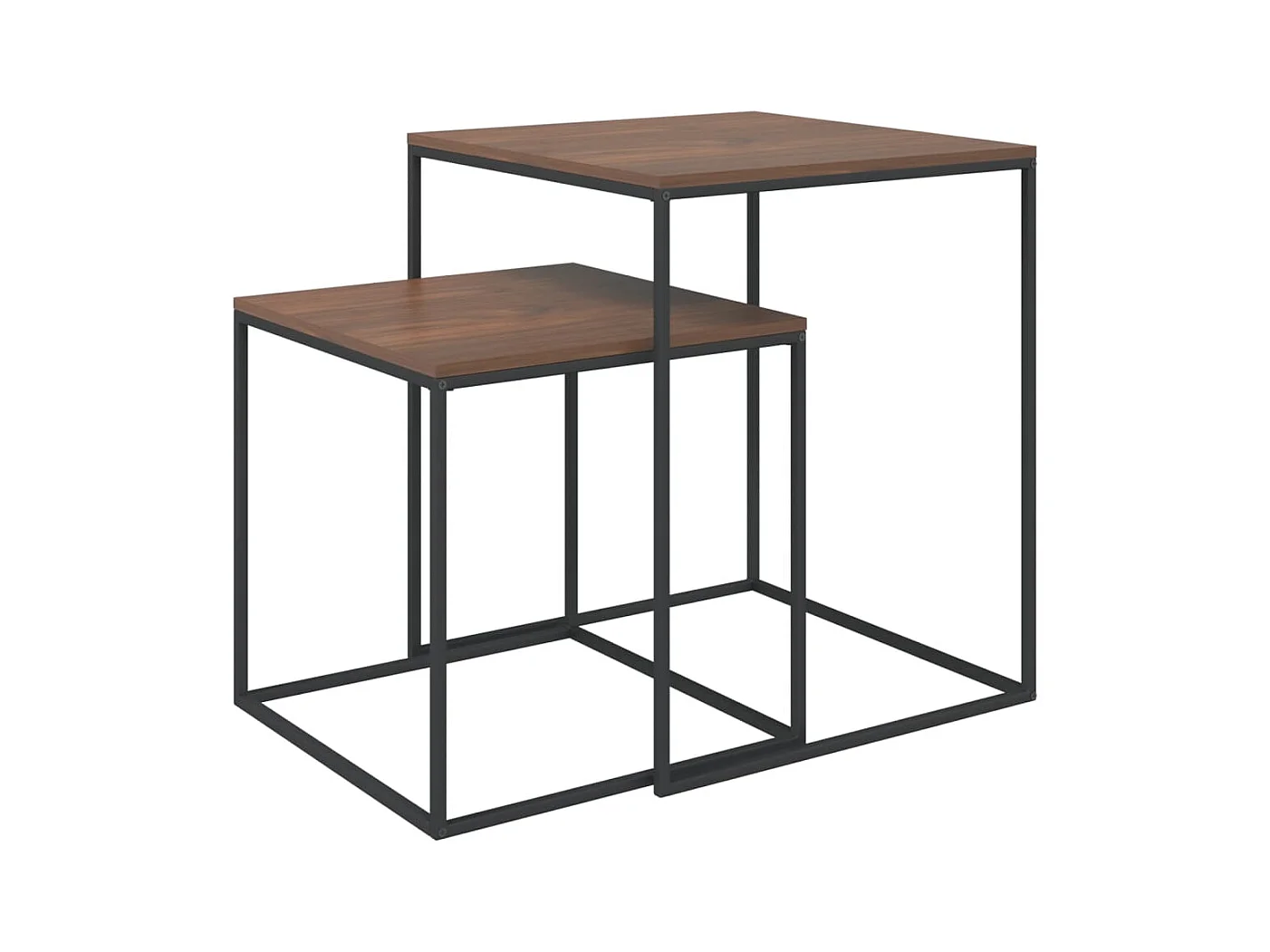 Ensemble de table basse 2 pcs Bois d'ingénierie et métal