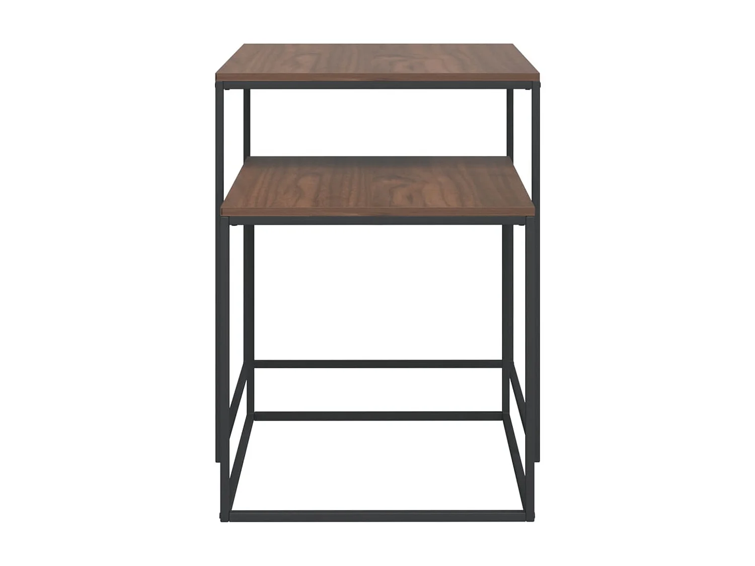 Ensemble de table basse 2 pcs Bois d'ingénierie et métal