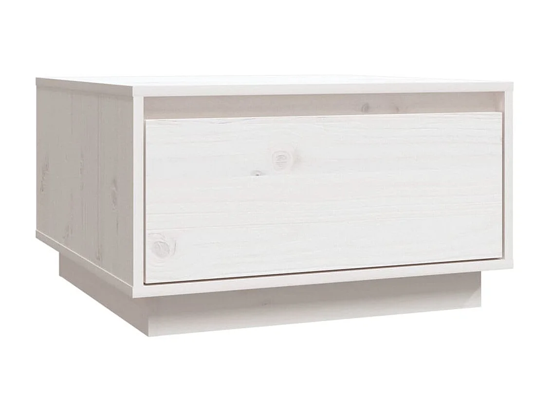 Table basse Blanc 55x56x32 Bois massif de pin