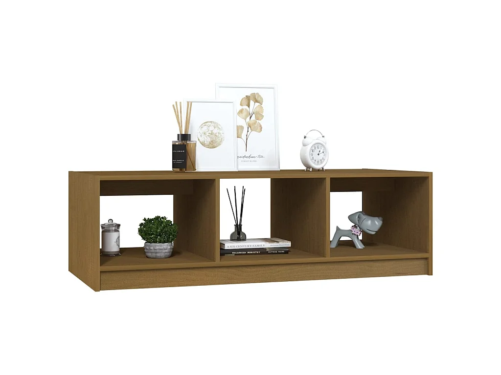 Table basse Marron miel 110x50x34 Bois de pin massif