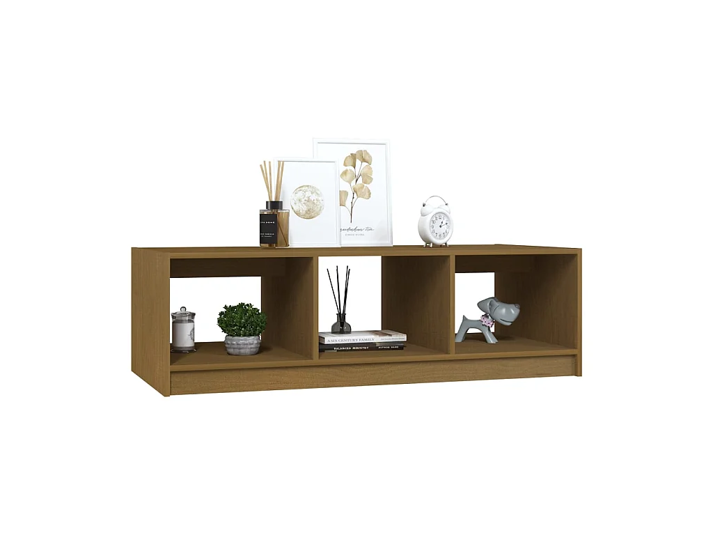 Table basse Marron miel 110x50x34 Bois de pin massif