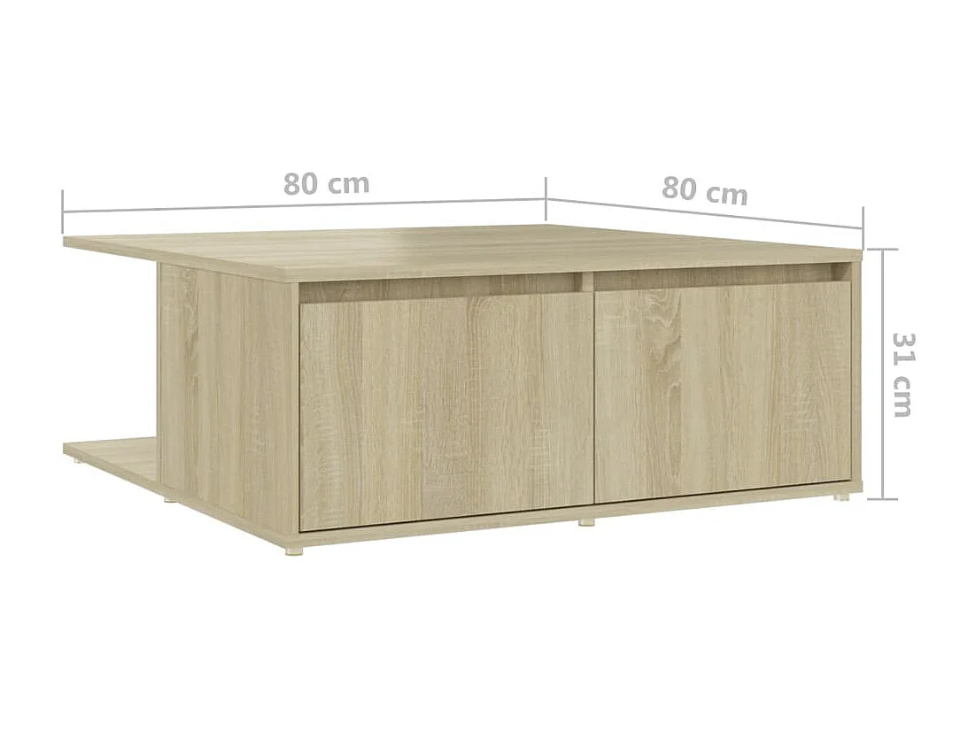 Table basse Chêne sonoma 80x80x31