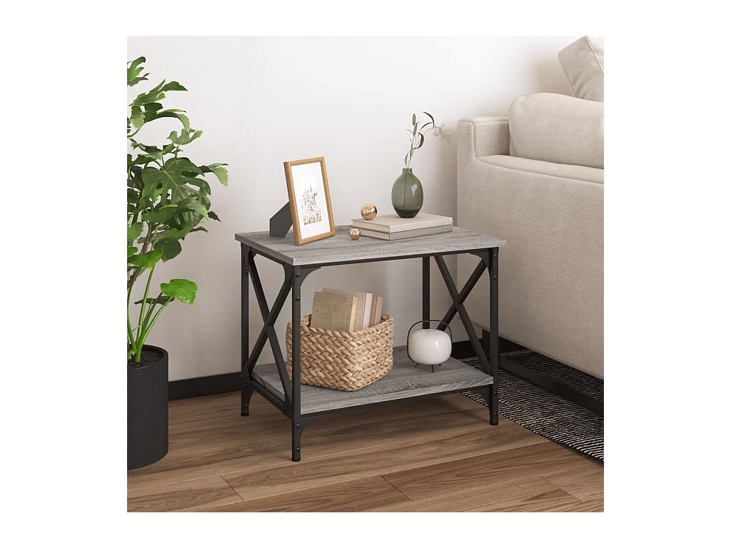 Table d'appoint Sonoma gris 55x38x45 Bois d'ingénierie