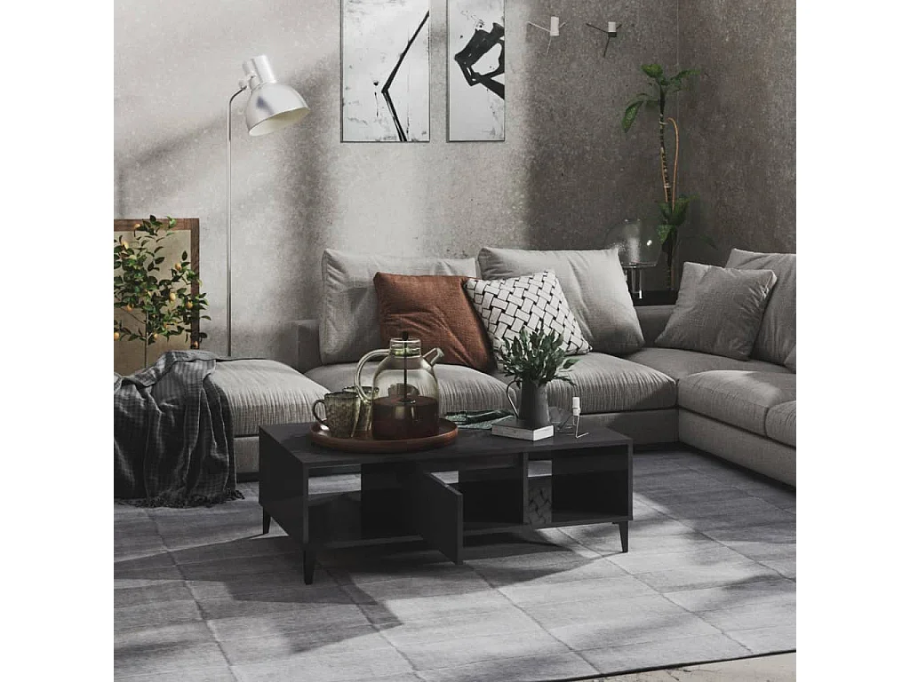 Table basse Gris brillant 103,5x60x35