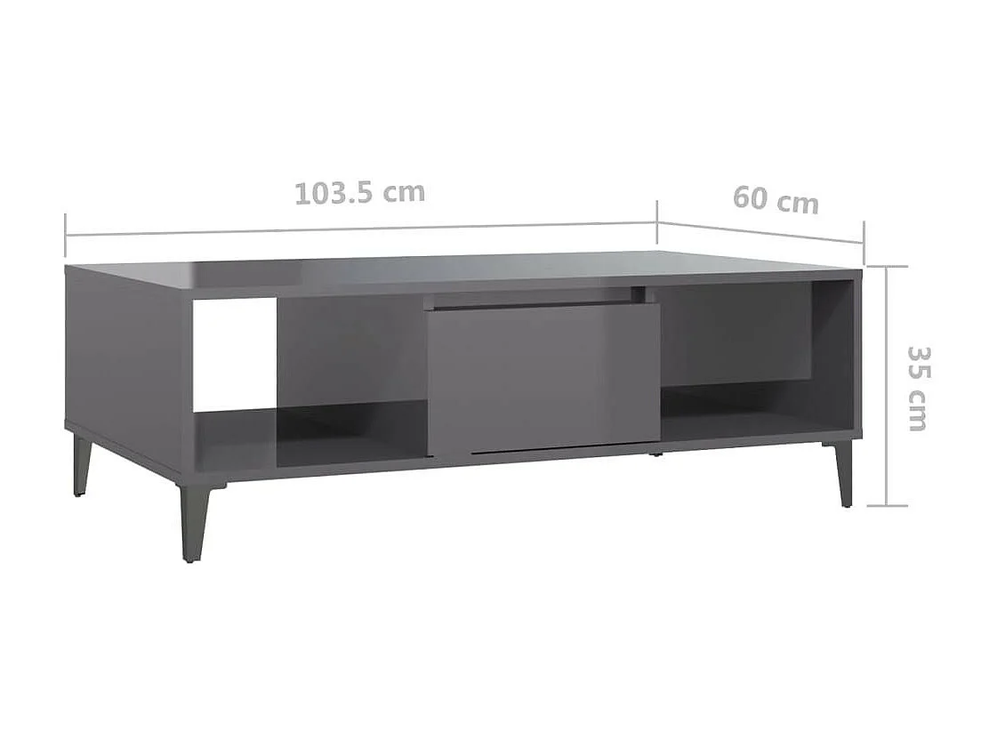 Table basse Gris brillant 103,5x60x35