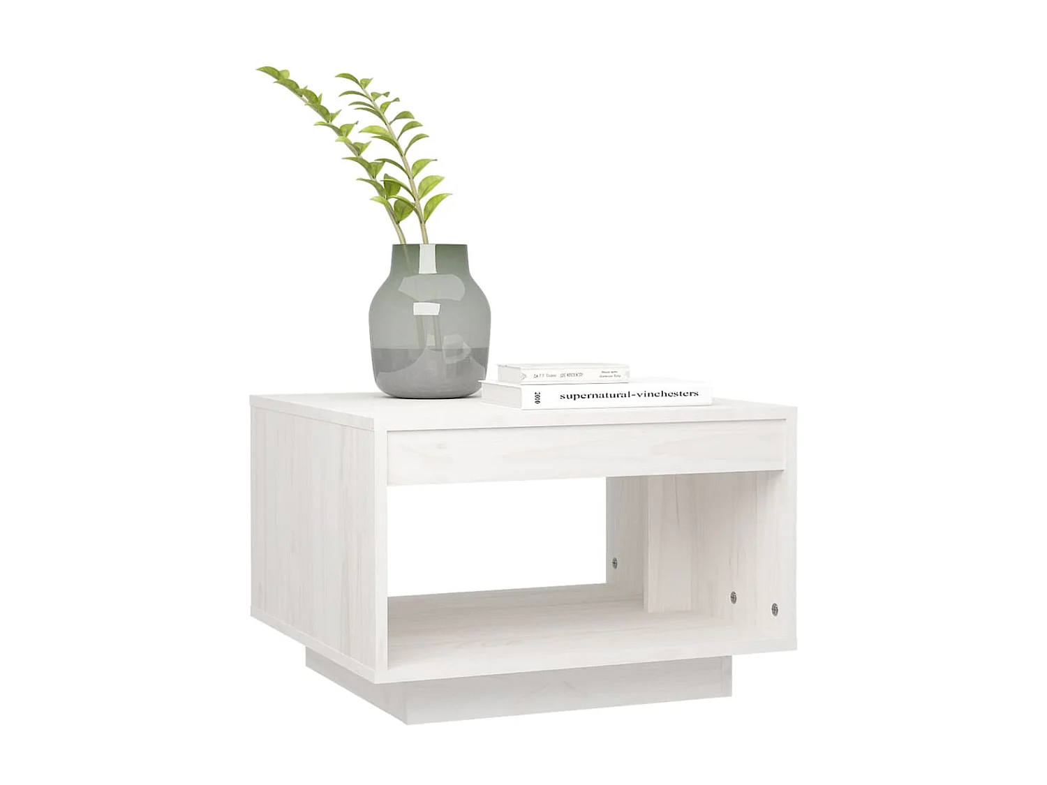 Table basse Blanc 50x50x33,5 Bois de pin massif