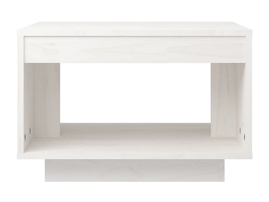 Table basse Blanc 50x50x33,5 Bois de pin massif