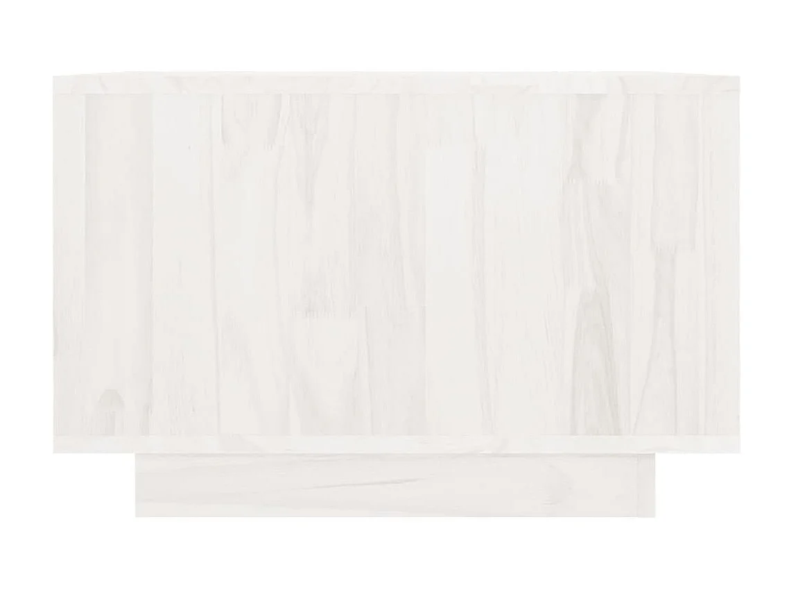 Table basse Blanc 50x50x33,5 Bois de pin massif