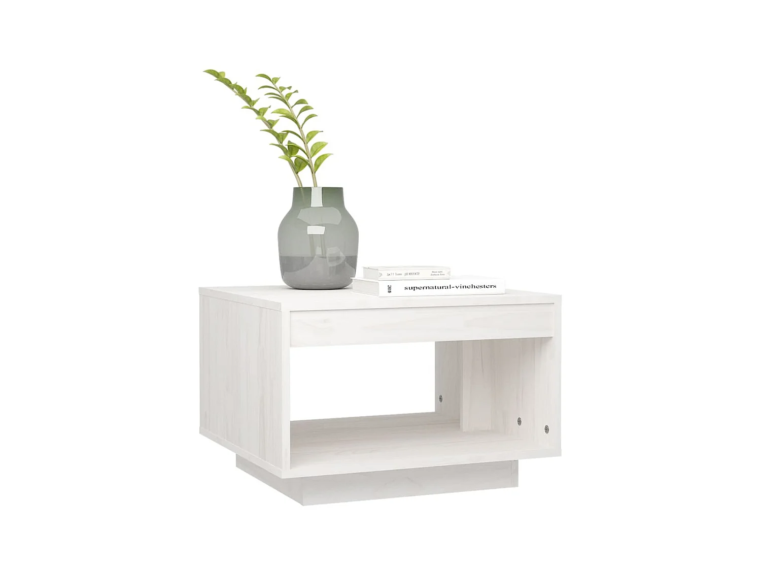 Salontafel 50x50x33,5 cm massief grenenhout wit