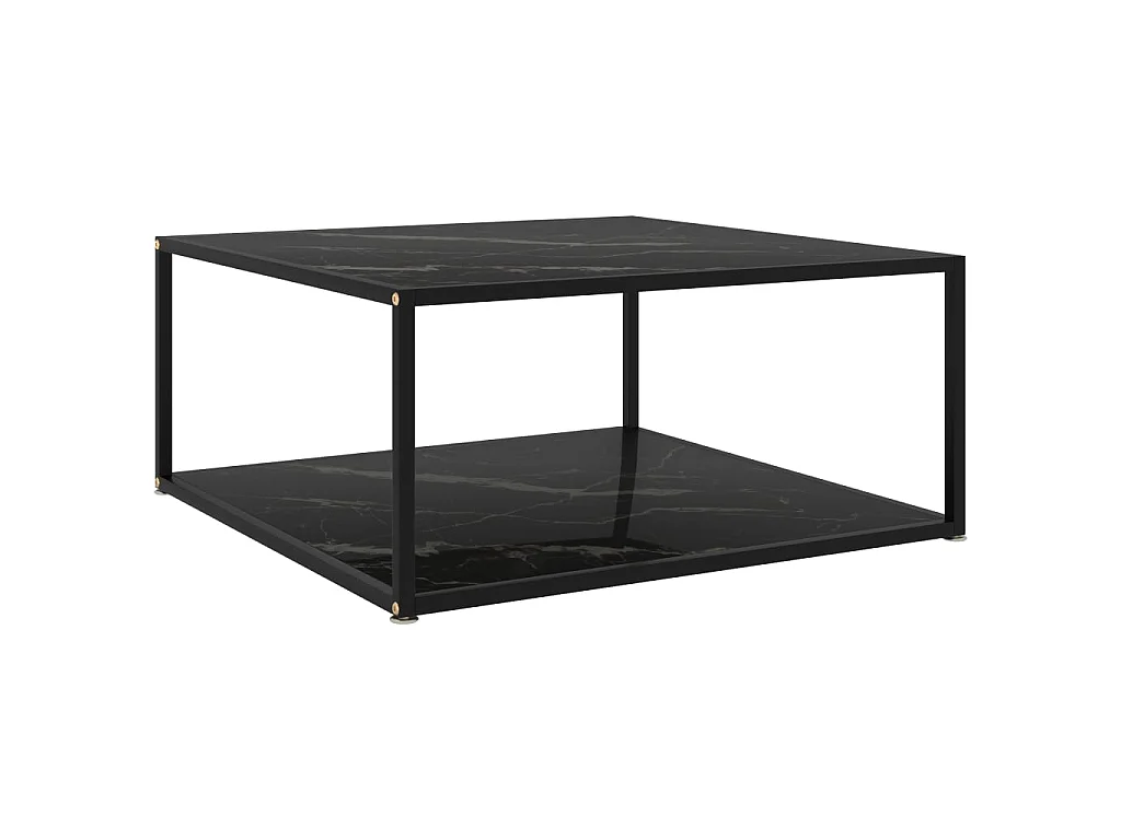 Table basse Noir 80x80x35 Verre trempé 2