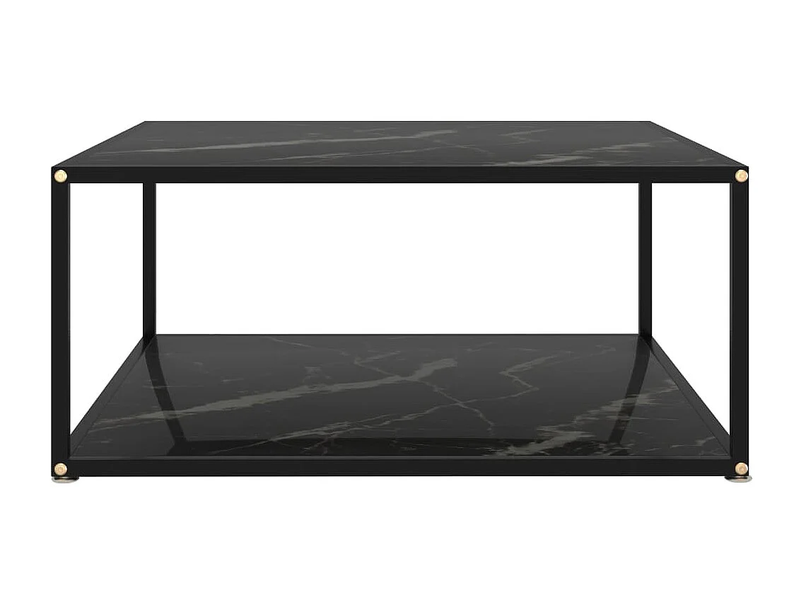 Table basse Noir 80x80x35 Verre trempé 2
