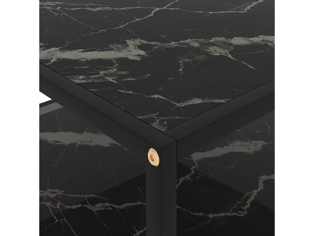 Table basse Noir 80x80x35 Verre trempé 2