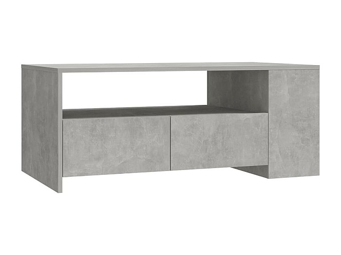 Table Basse Gris Béton 100x100x35 Cm Bois D'ingénierie
