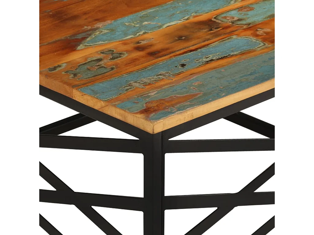 Table basse 68x68x35 Bois de récupération massif