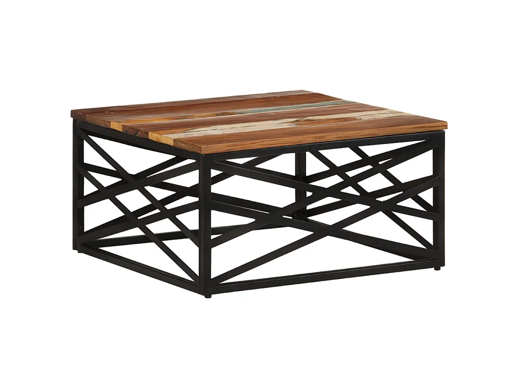 Table basse 68x68x35 Bois de récupération massif