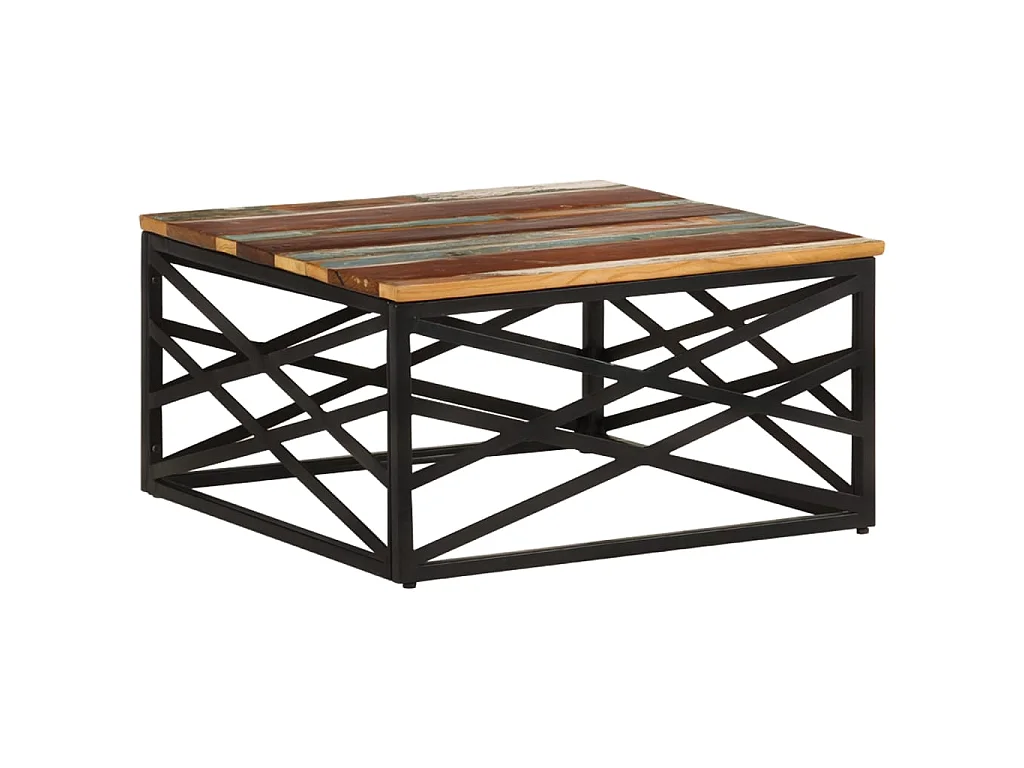 Table basse 68x68x35 Bois de récupération massif