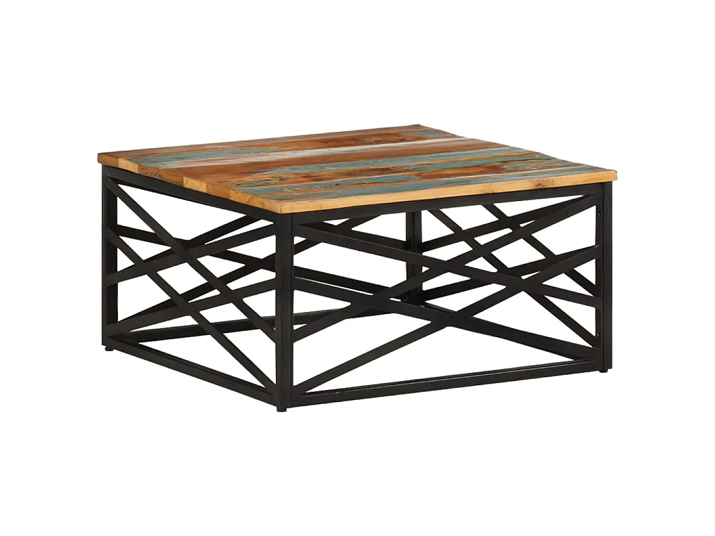 Table basse 68x68x35 Bois de récupération massif