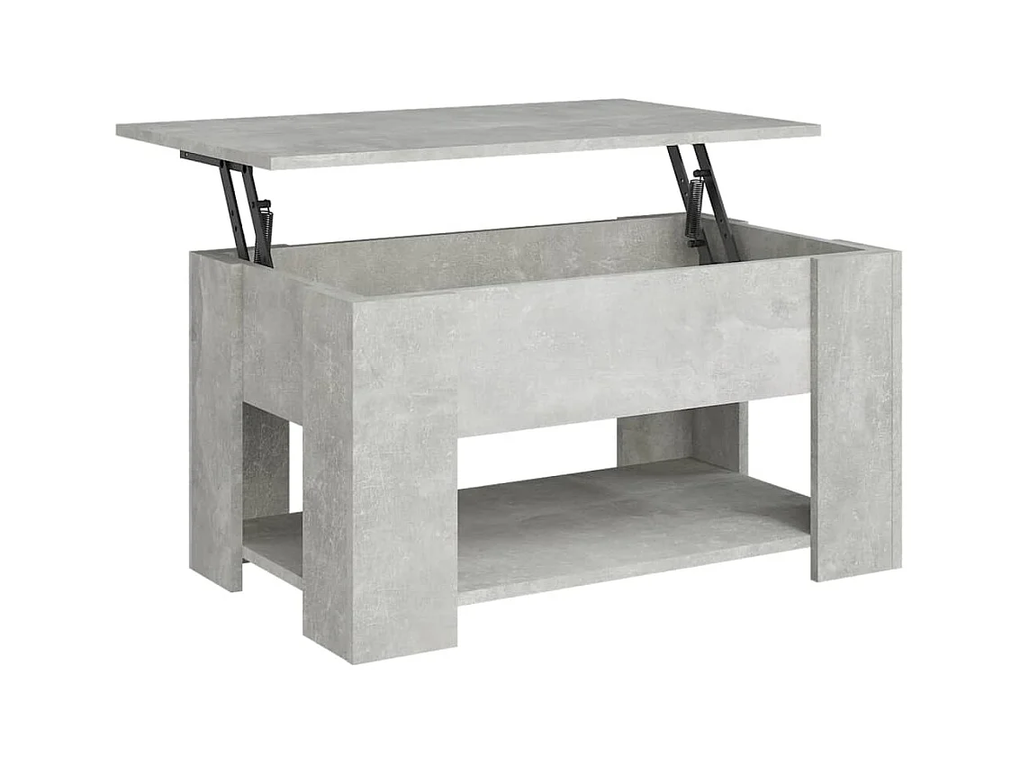 Table basse Gris béton 79x49x41 Bois d'ingénierie