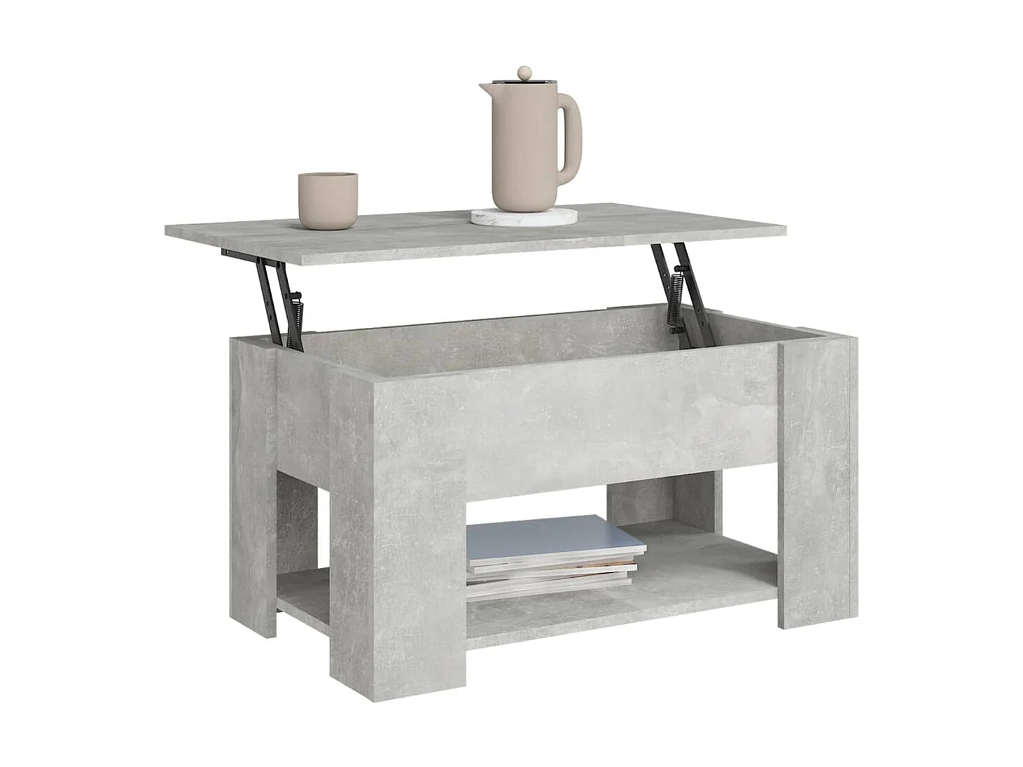Table basse Gris béton 79x49x41 Bois d'ingénierie
