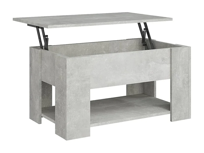Table basse Gris béton 79x49x41 Bois d'ingénierie