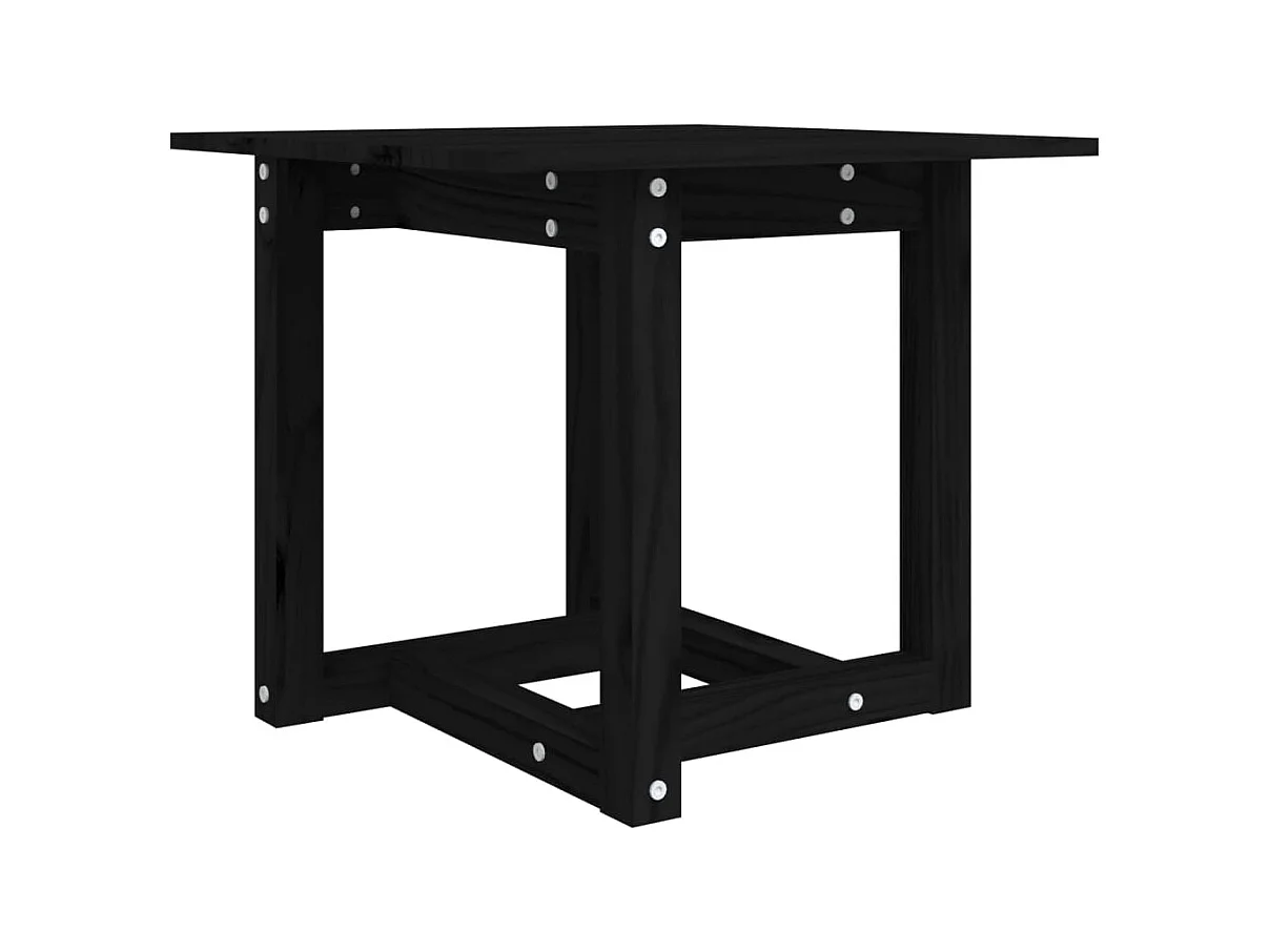 Table basse Noir 50x50x45 Bois massif de pin 2