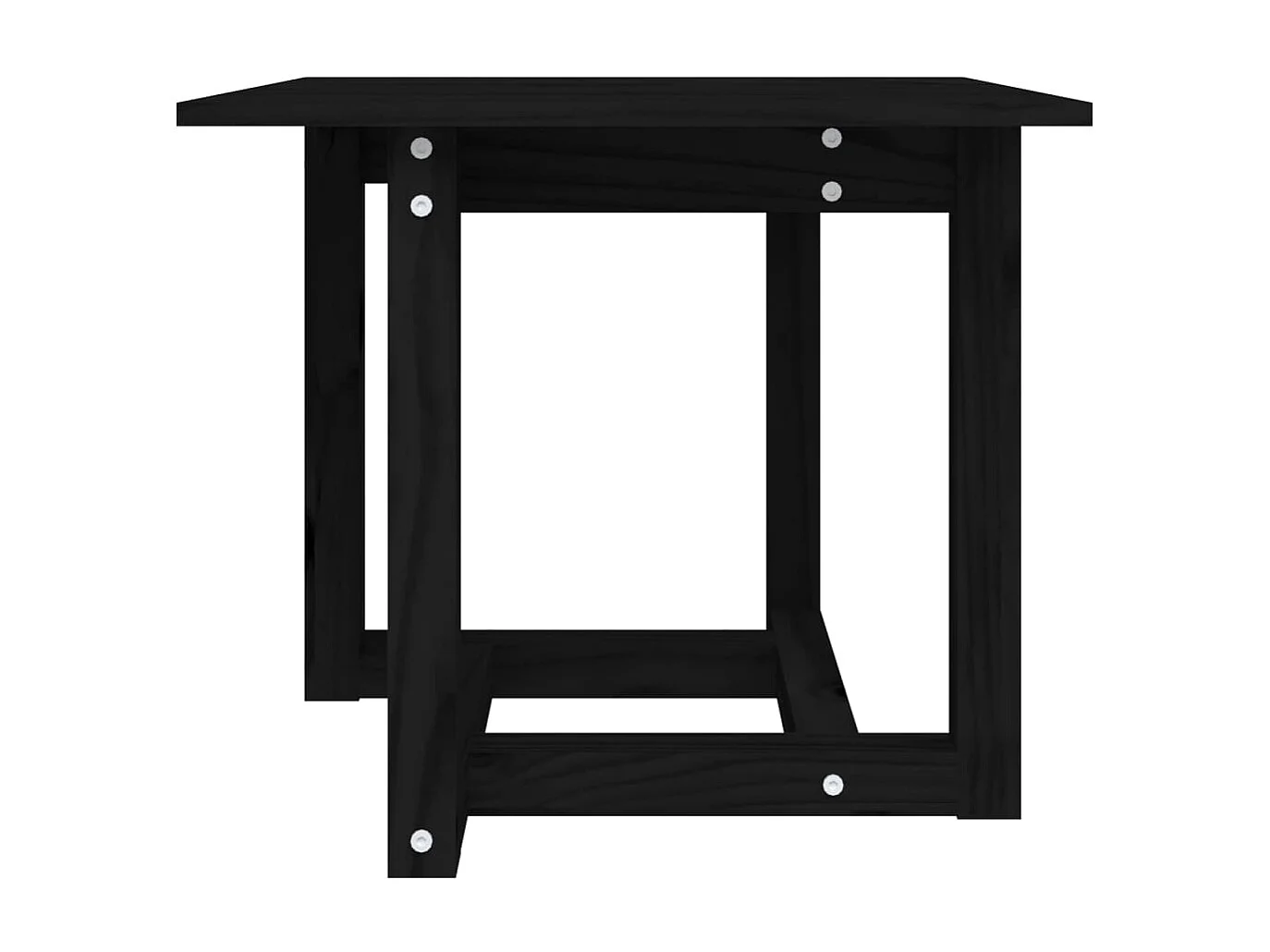 Table basse Noir 50x50x45 Bois massif de pin 2