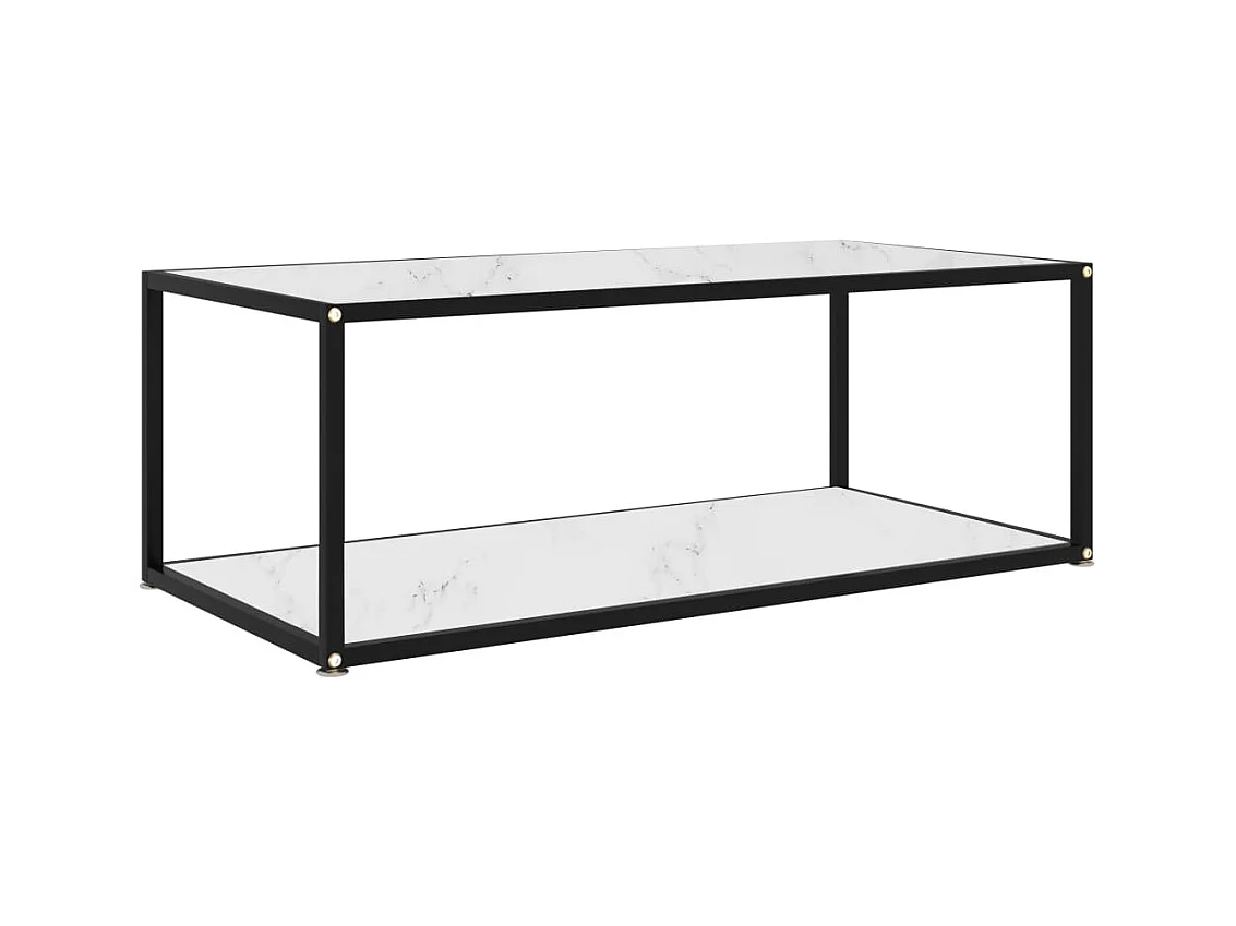 Table basse Blanc 100x50x35 Verre trempé