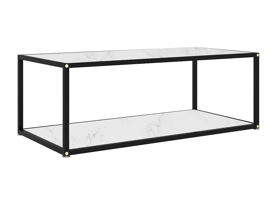 Table basse Blanc 100x50x35 Verre trempé