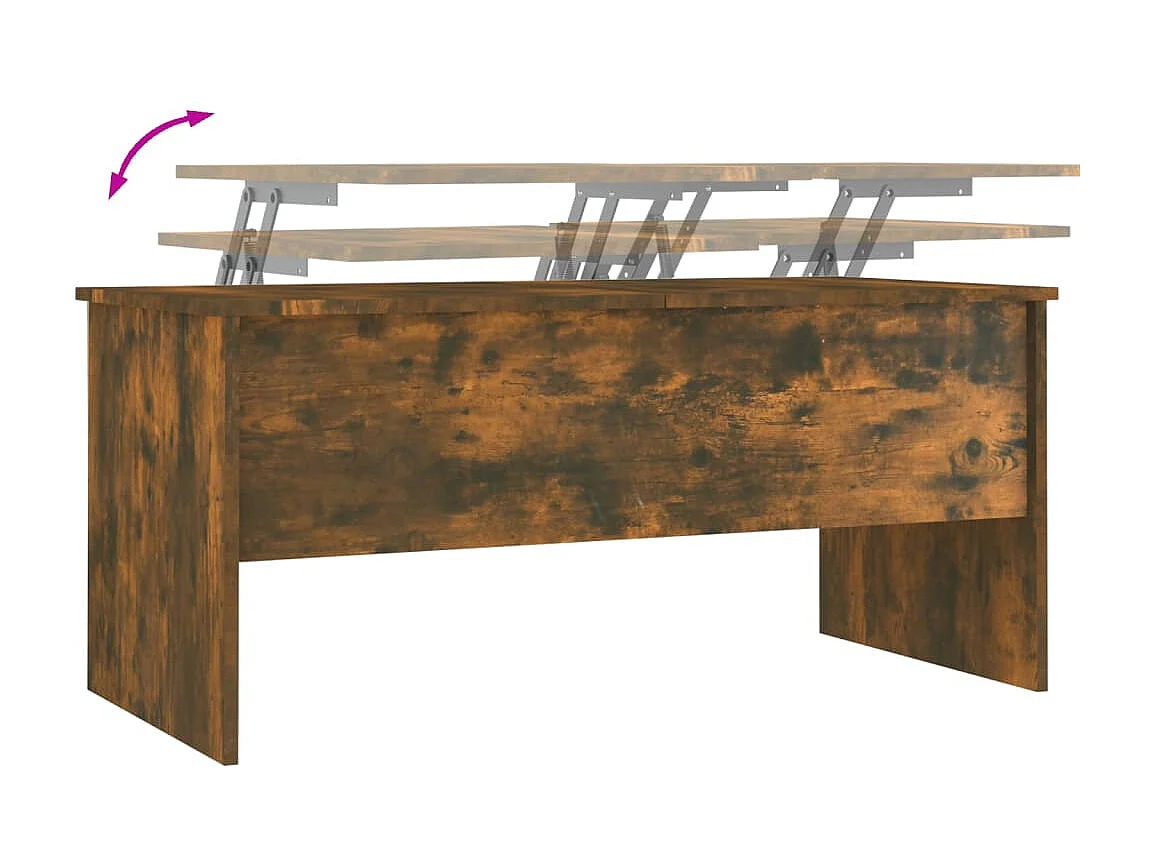 Table basse Chêne fumé 102x50,5x46,5 Bois d'ingénierie