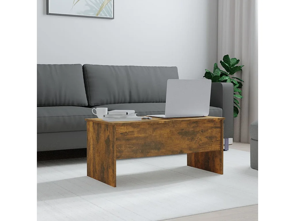 Table basse Chêne fumé 102x50,5x46,5 Bois d'ingénierie