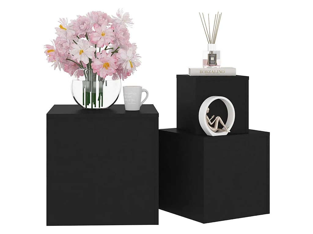 Tables d'appoint 3 pcs Noir