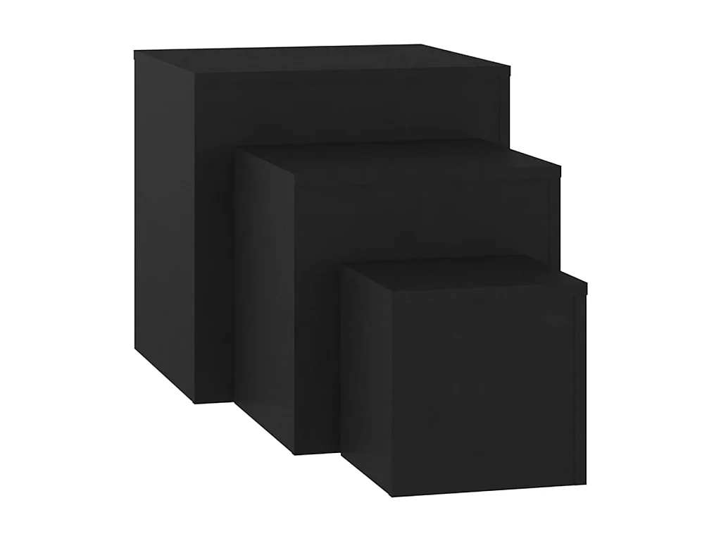 Tables d'appoint 3 pcs Noir
