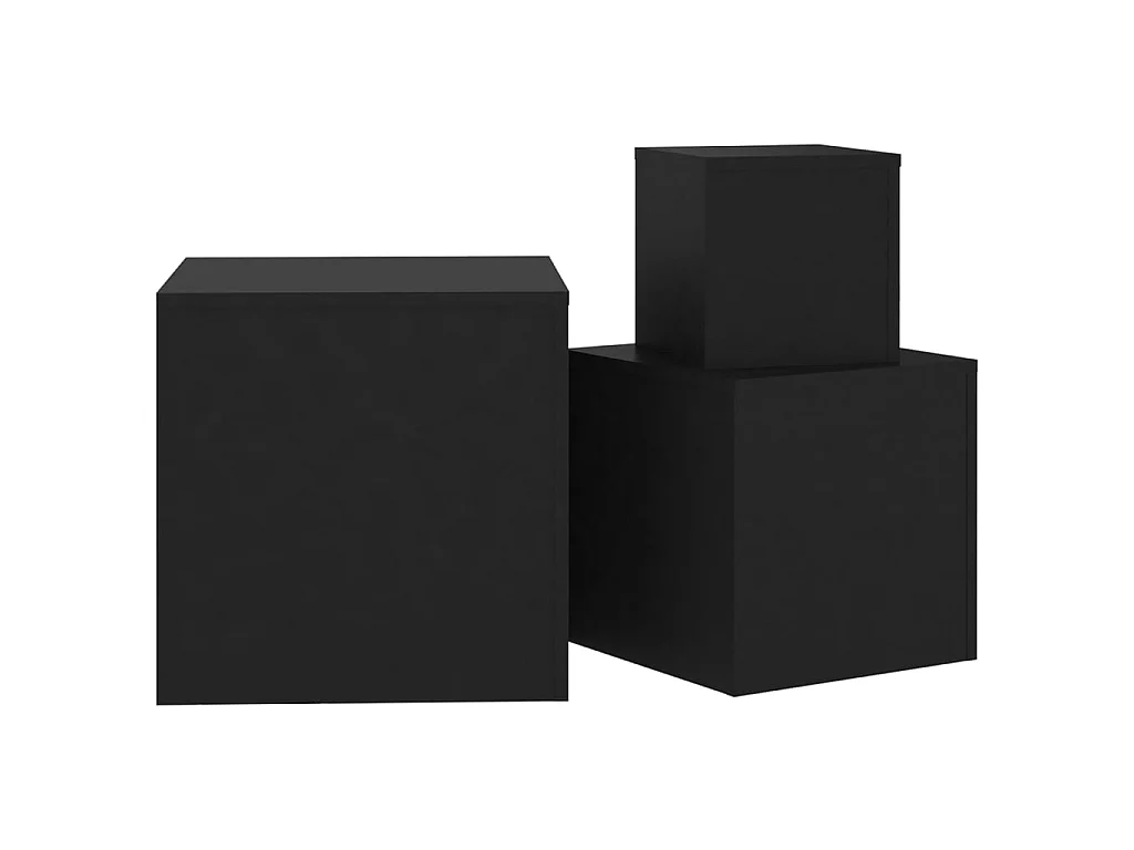 Tables d'appoint 3 pcs Noir