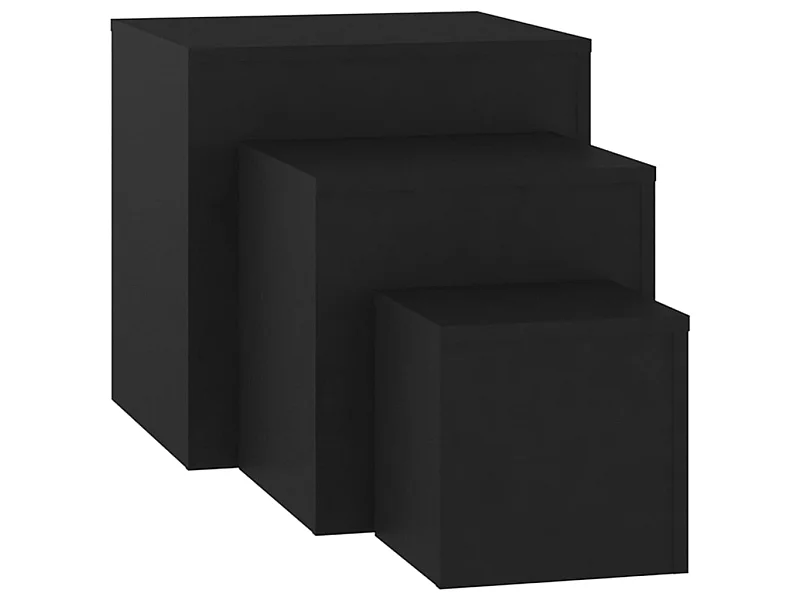 Tables d'appoint 3 pcs Noir