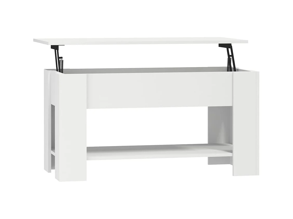 Table basse Blanc 101x49x52 Bois d'ingénierie 2