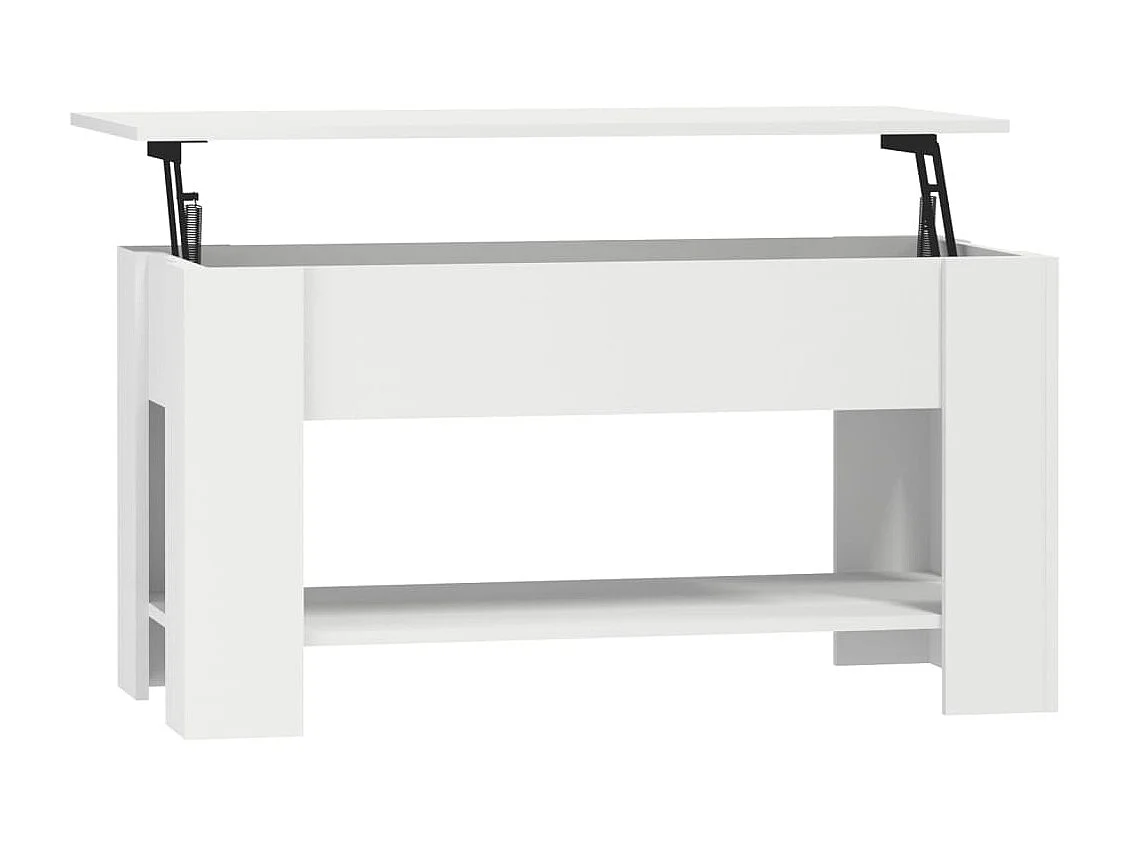 Table basse Blanc 101x49x52 Bois d'ingénierie 2