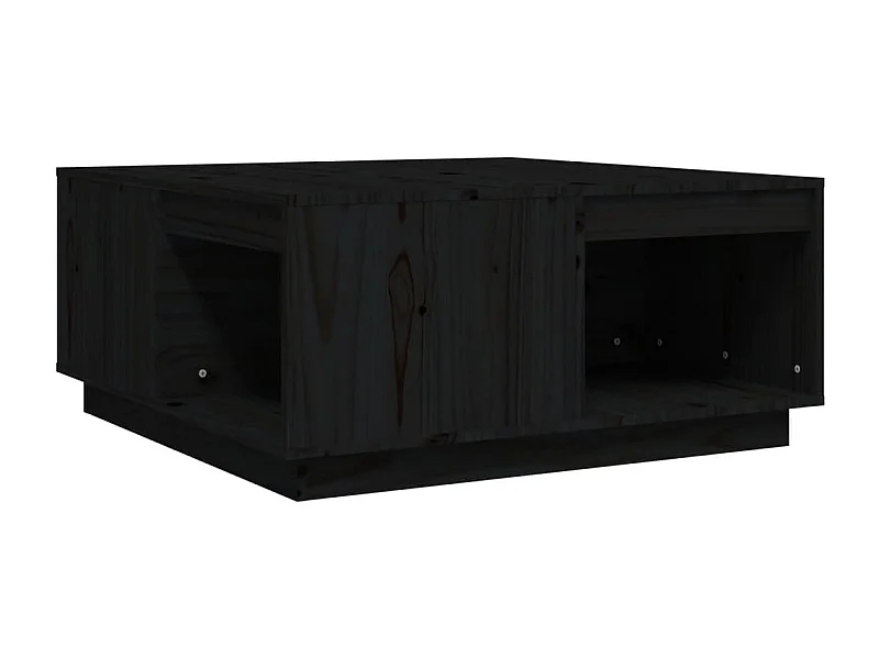 Table basse Noir 80x81x36,5 Bois massif de pin