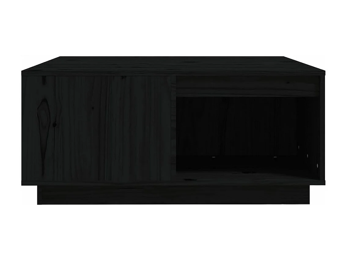 Table basse Noir 80x81x36,5 Bois massif de pin