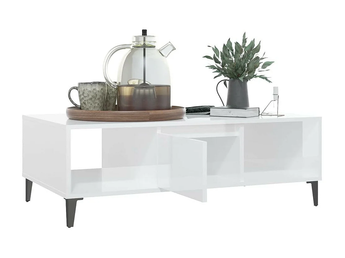 Table basse Blanc brillant 103,5x60x35