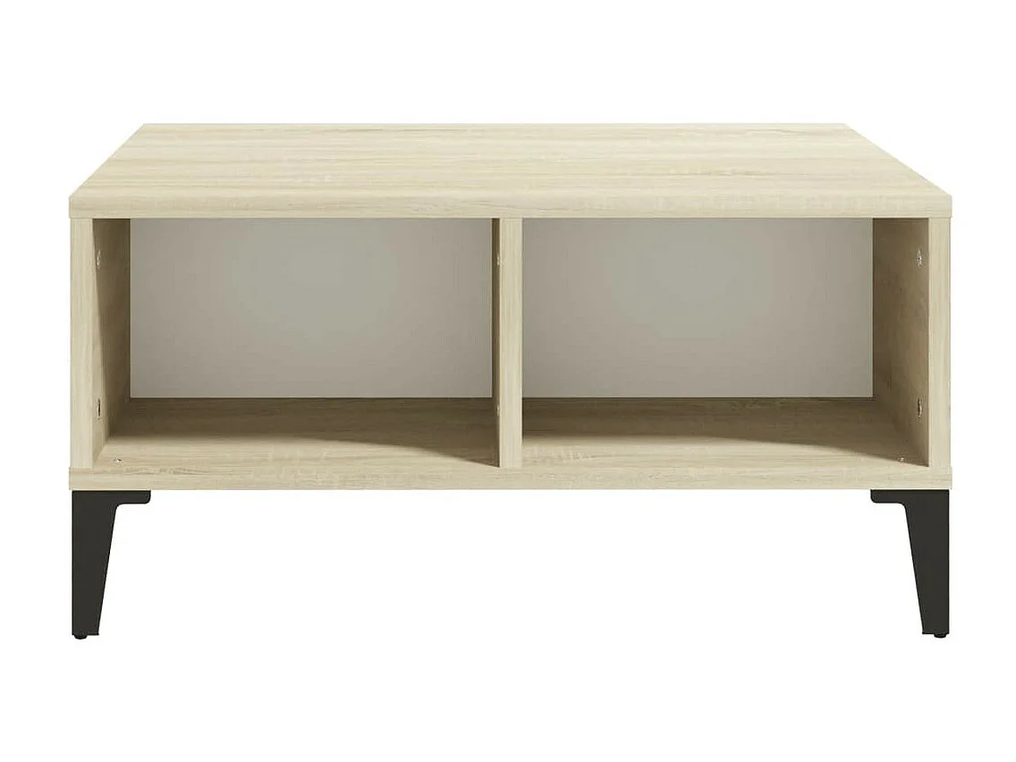 Salontafel 60x60x30 cm spaanplaat wit en sonoma eikenkleurig