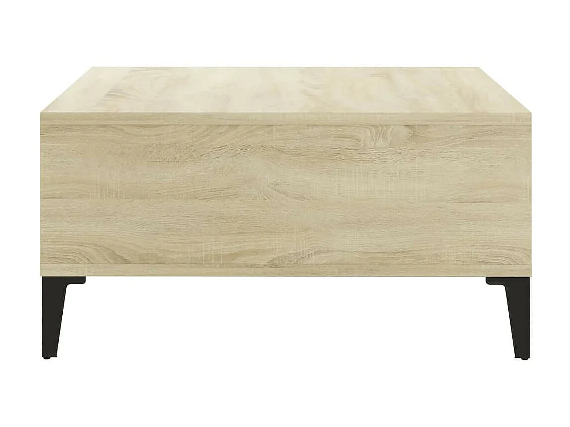 Salontafel 60x60x30 cm spaanplaat wit en sonoma eikenkleurig