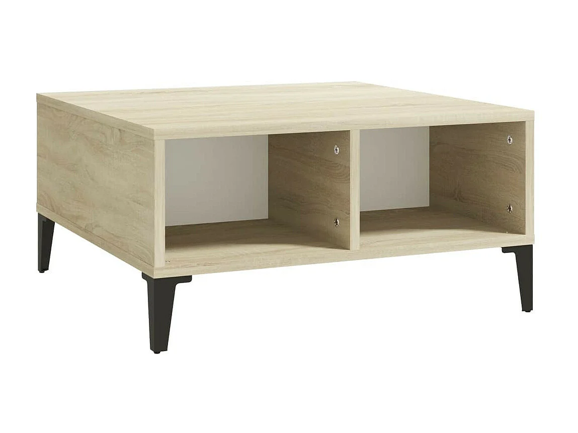 Table basse Blanc et chêne sonoma 60x60x30 2